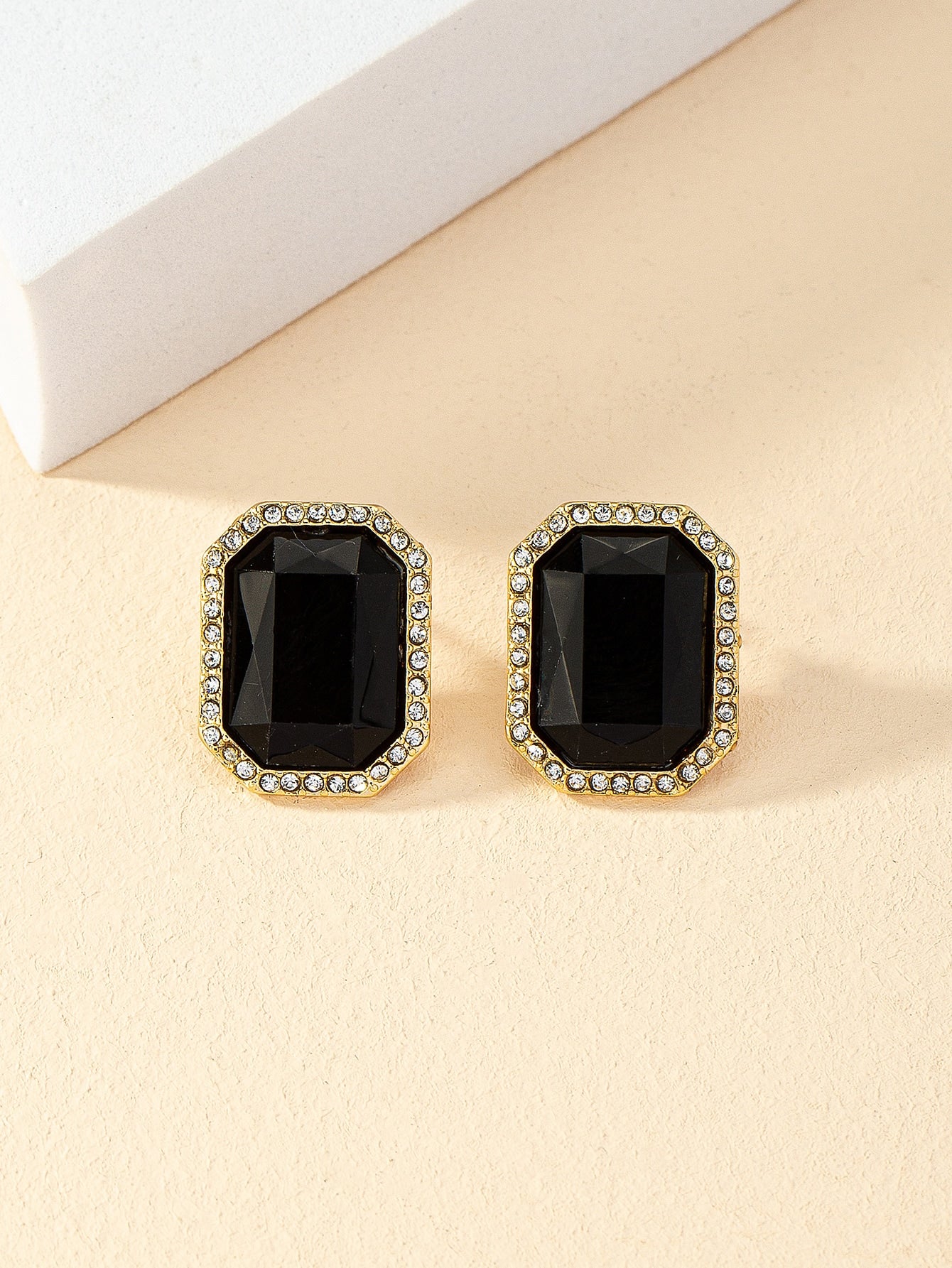 Rhinestone Decor Geometric Stud Earrings - Seen Mai