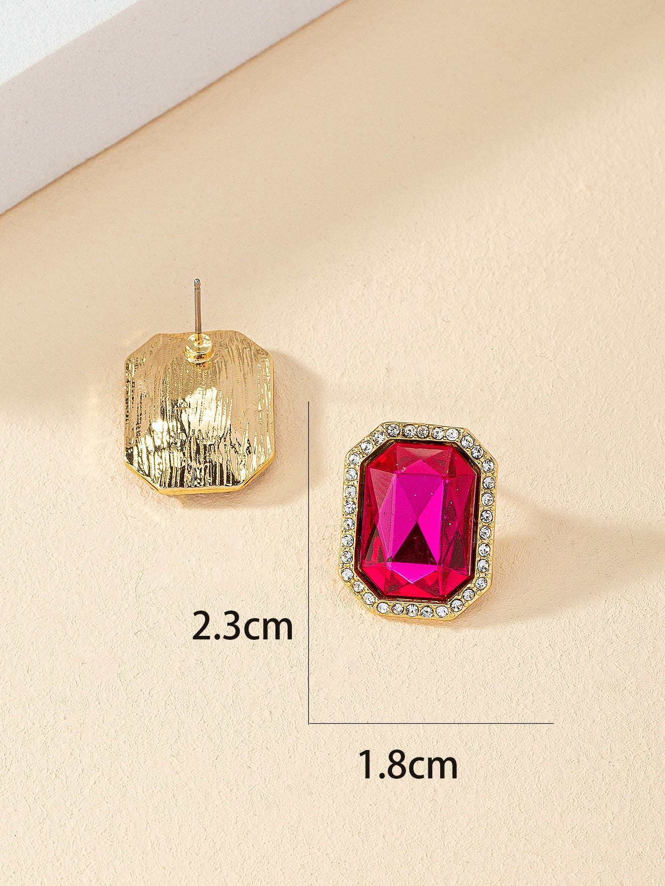 Rhinestone Decor Geometric Stud Earrings - Seen Mai