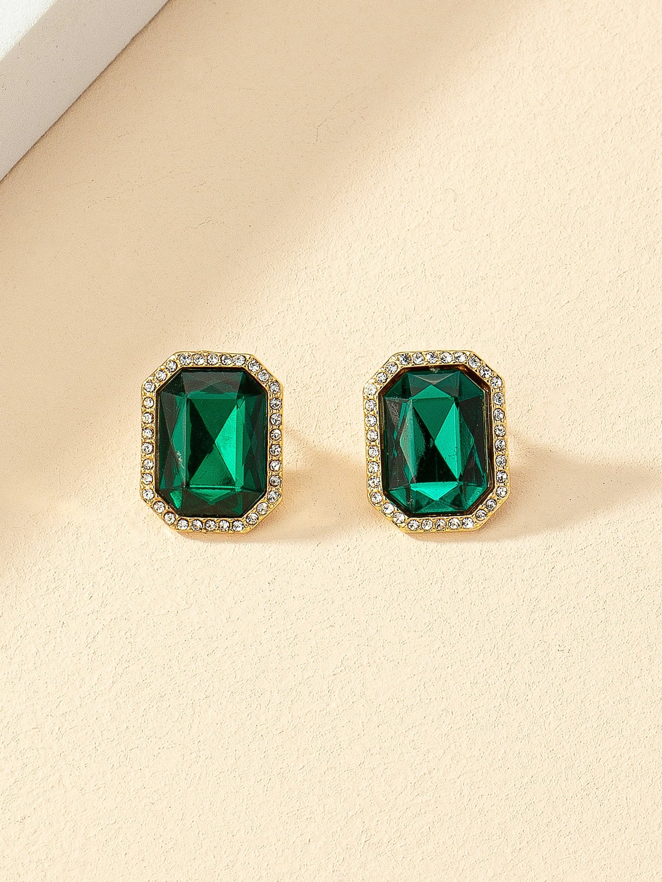 Rhinestone Decor Geometric Stud Earrings - Seen Mai