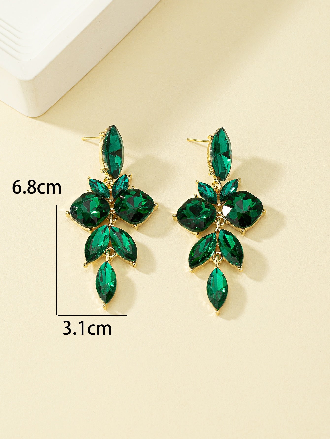 Rhinestone Decor Drop Earrings - Seen Mai