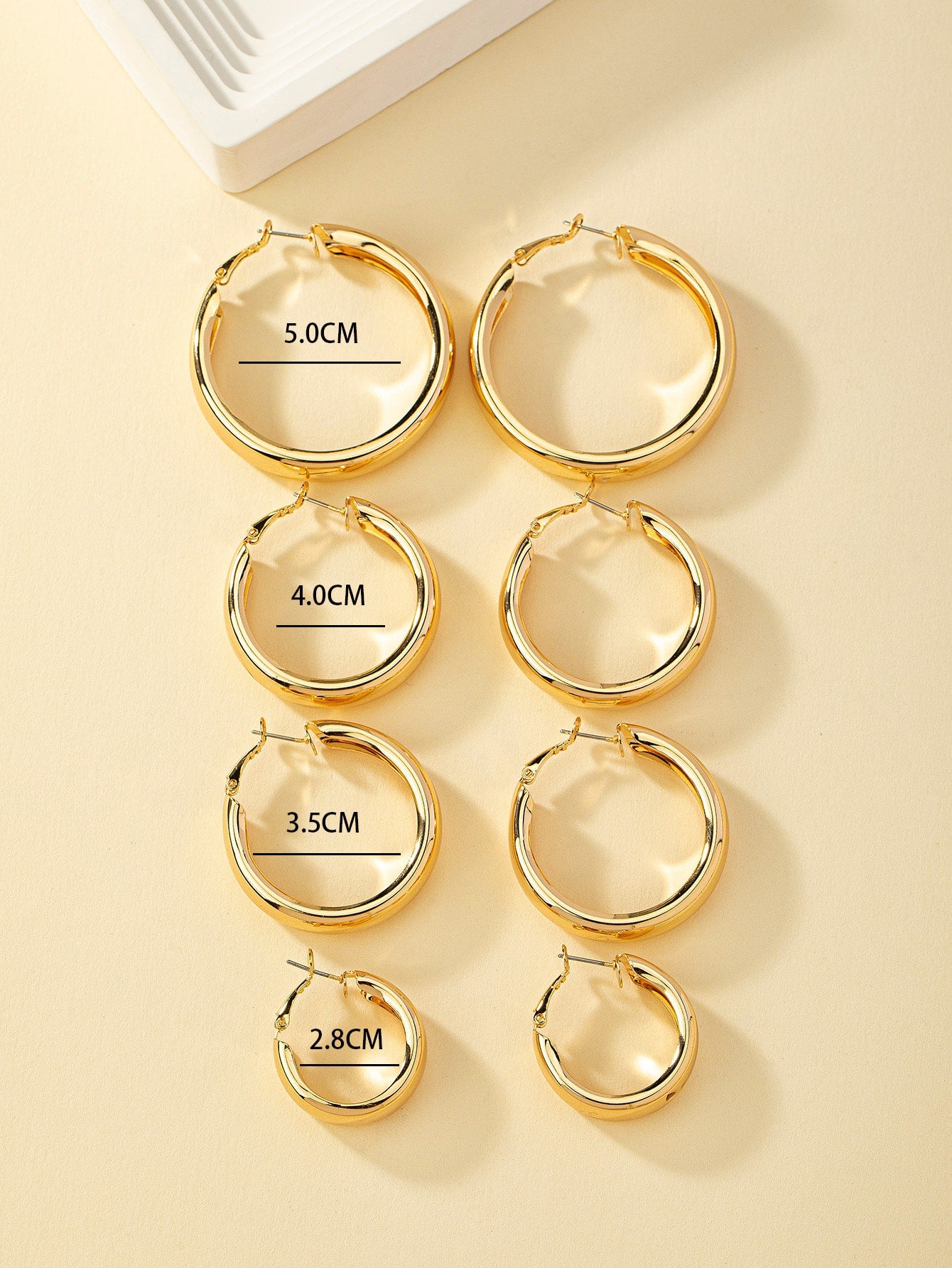 4pairs/set Minimalist Hoop Earrings - Seen Mai