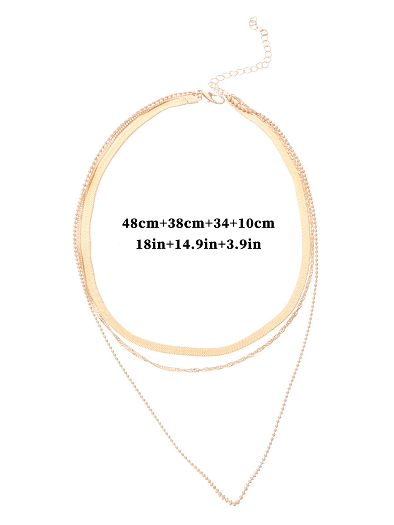 SEENMAI 3pcs Trendy Minimalist Multi-Layer Chain Necklace