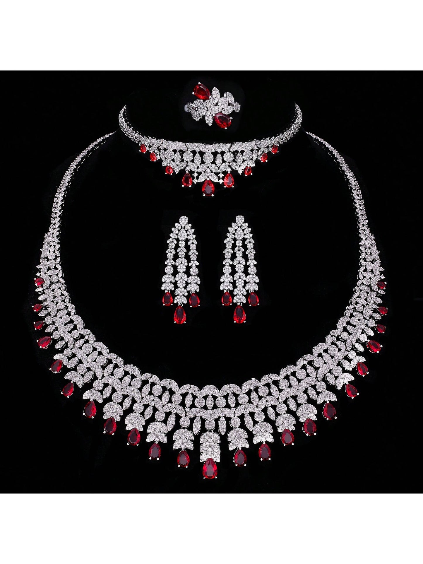 Luxury Nigeria CZ Crystal Wedding 4pcs Bridal Zirconia Full UAE Dubai Jewelry Sets For Women Party - Seen Mai