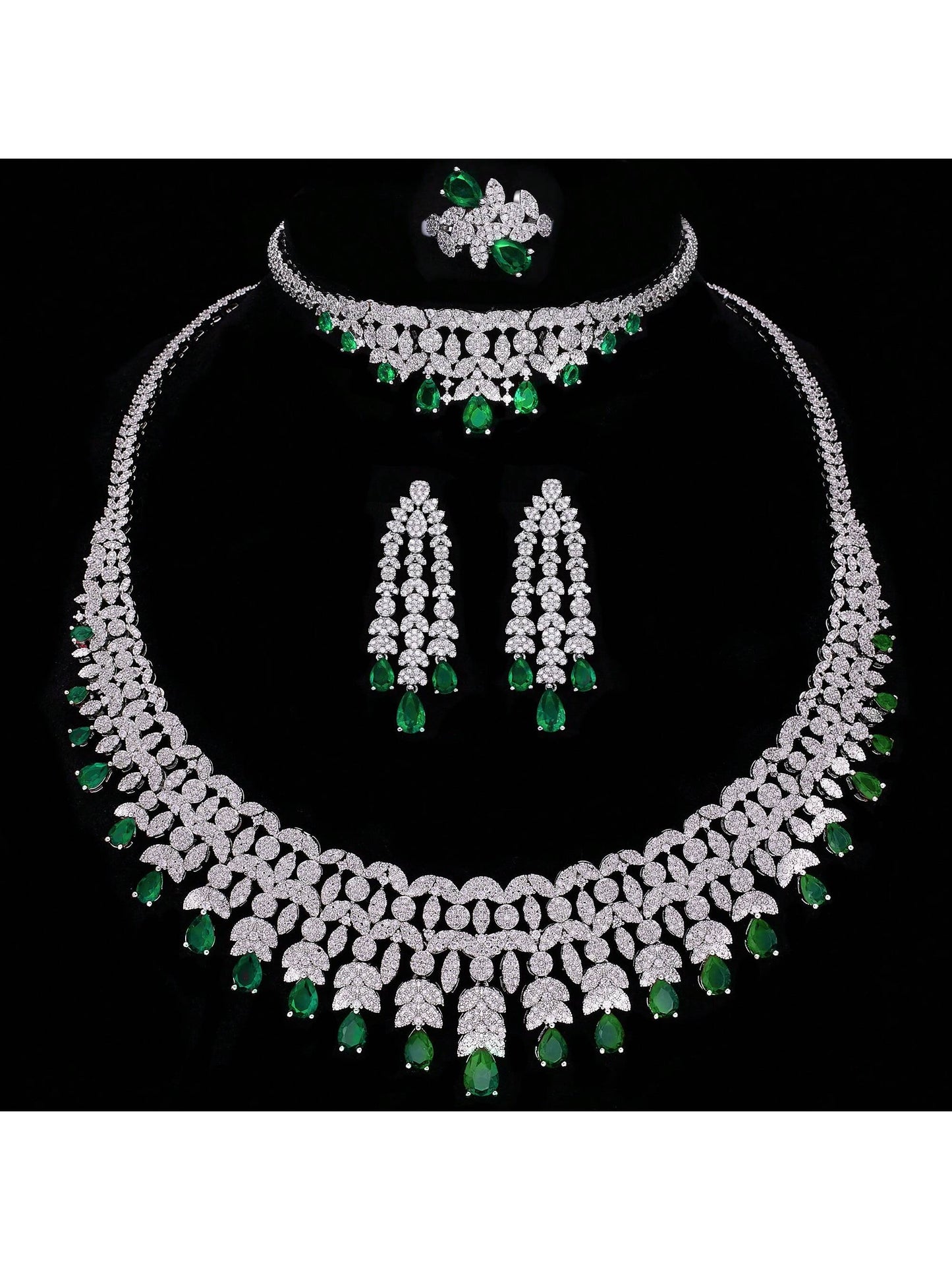 Luxury Nigeria CZ Crystal Wedding 4pcs Bridal Zirconia Full UAE Dubai Jewelry Sets For Women Party - Seen Mai