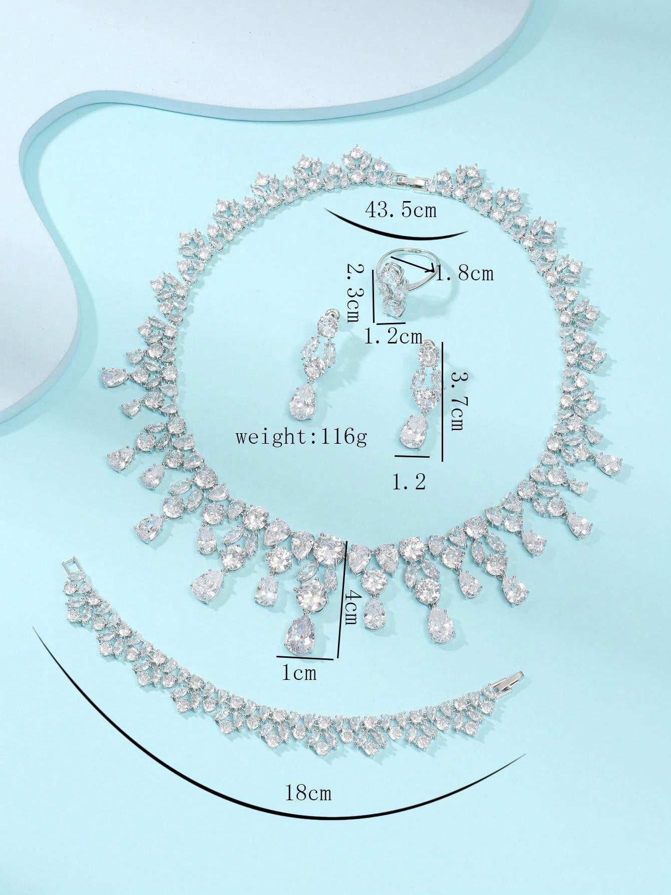 1set/5pcs Style Water Drop Shaped Necklace