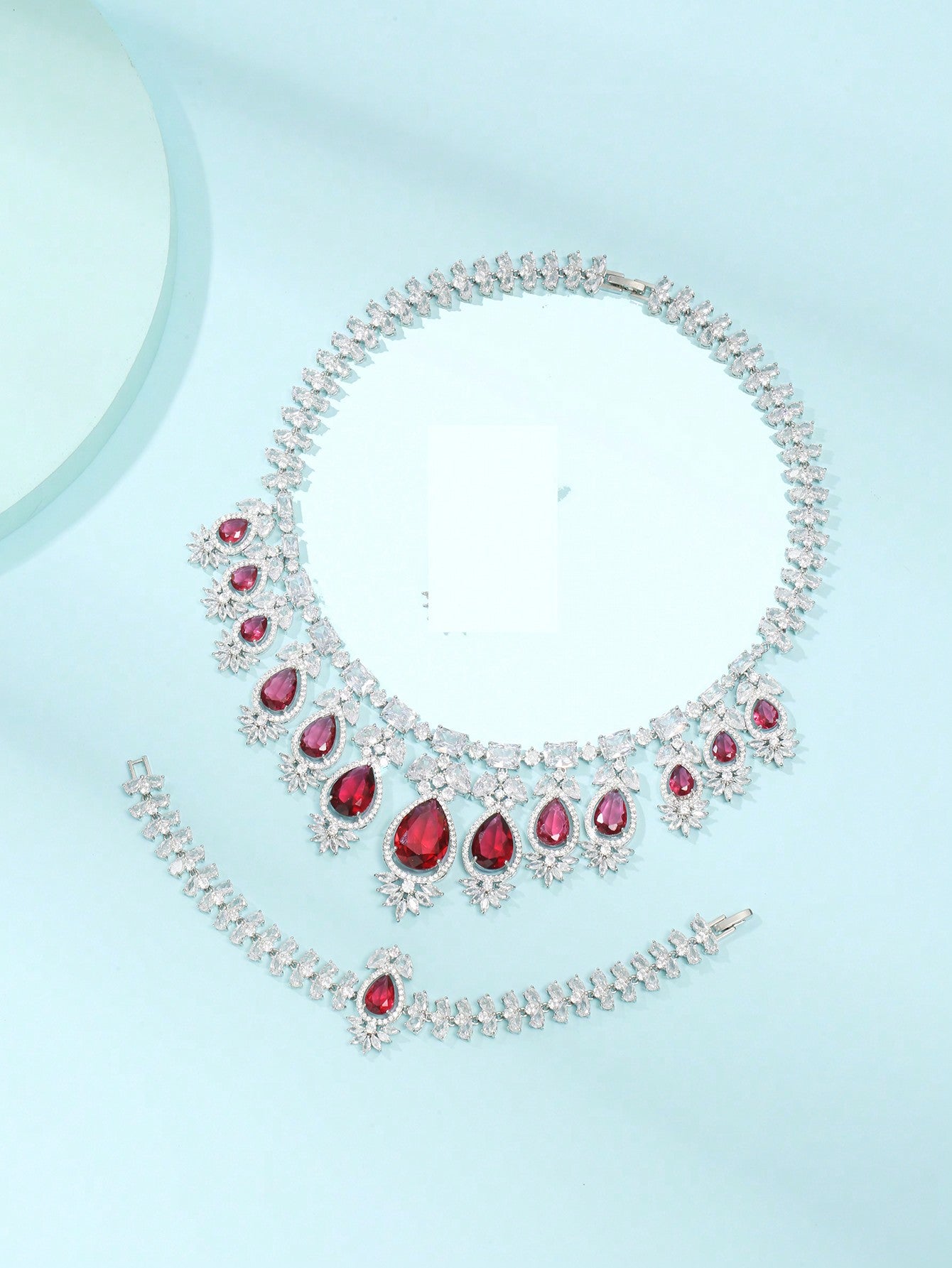 1set Of 4pcs European And American & Style Zirconia Necklace