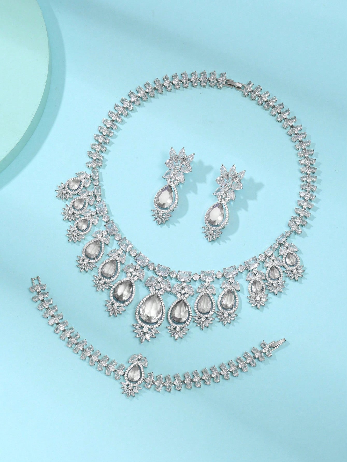 1set Of 4pcs European And American & Style Zirconia Necklace