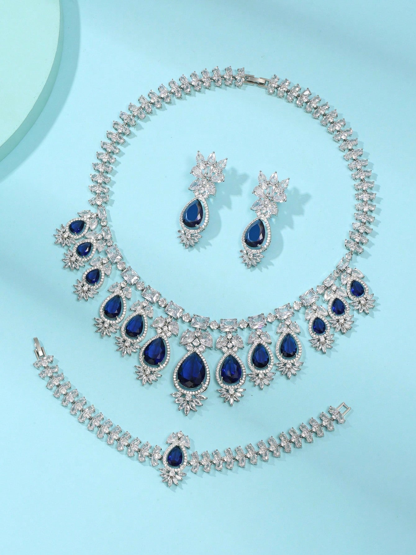 1set Of 4pcs European And American & Style Zirconia Necklace