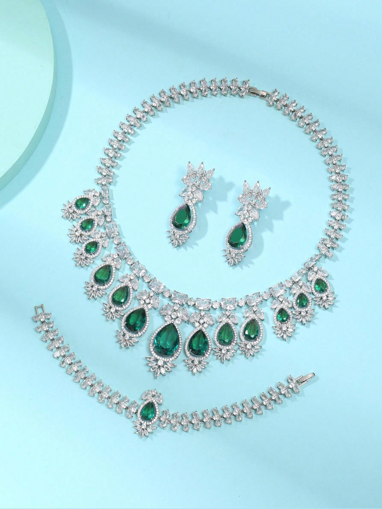 1set Of 4pcs European And American & Style Zirconia Necklace