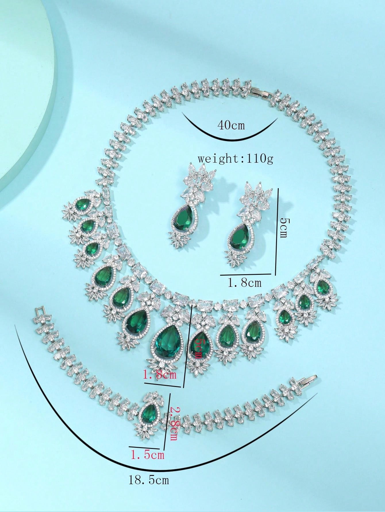 1set Of 4pcs European And American & Style Zirconia Necklace