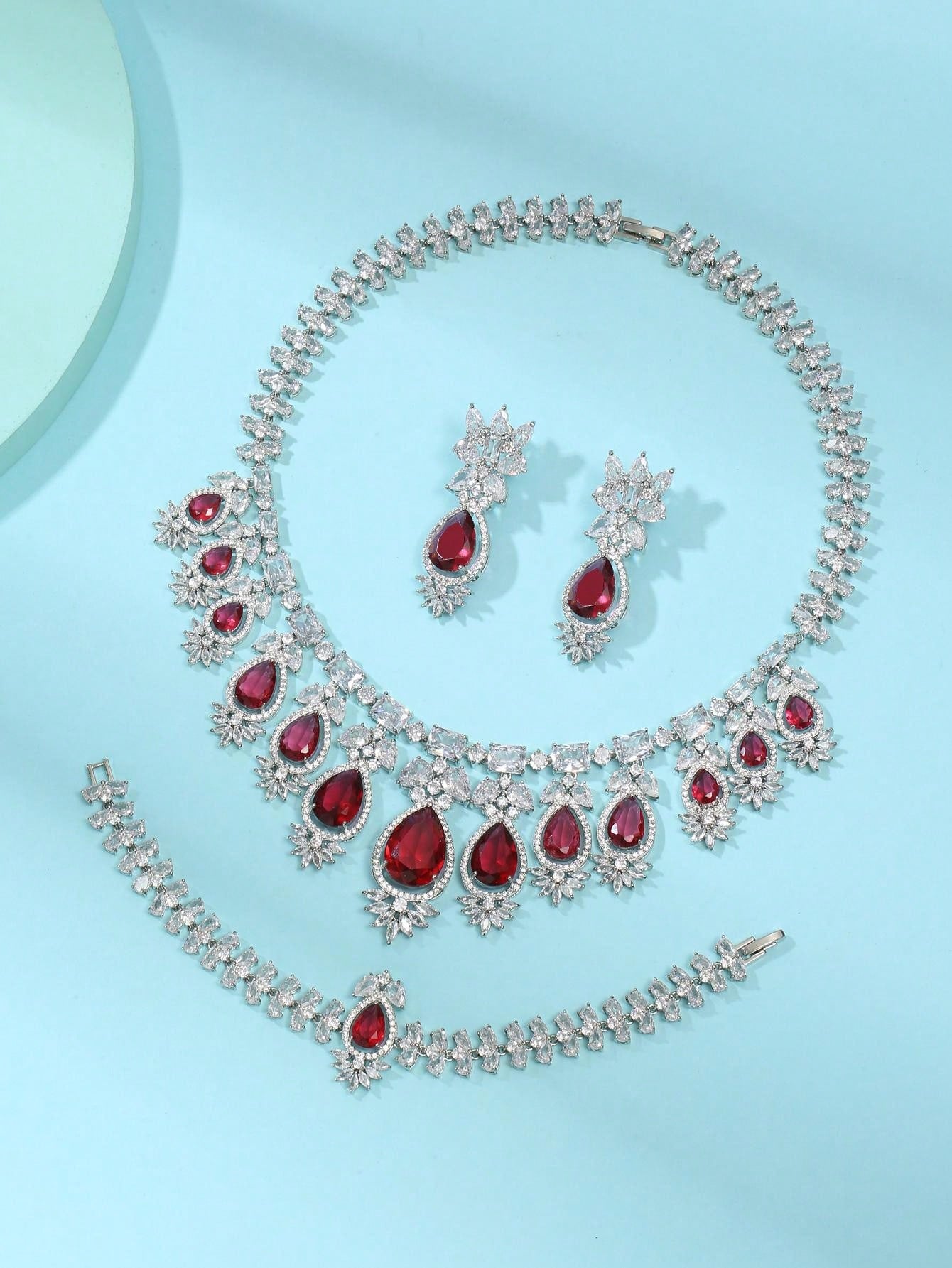 1set Of 4pcs European And American & Style Zirconia Necklace