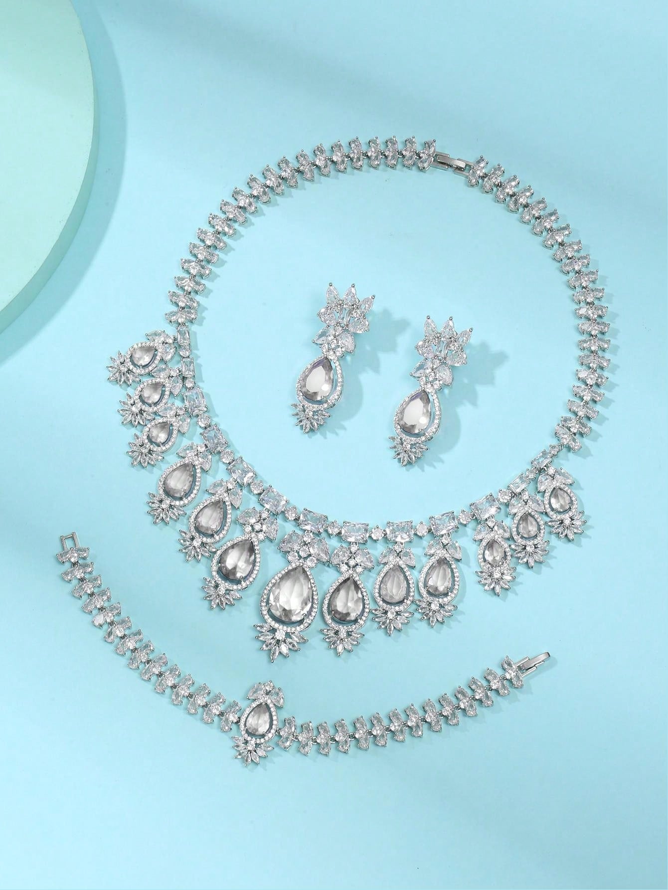 1set Of 4pcs European And American & Style Zirconia Necklace