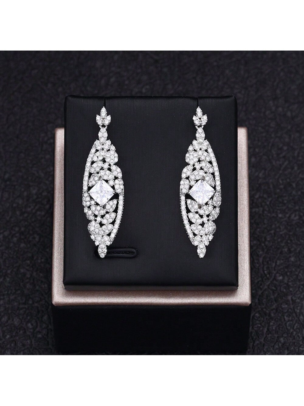 Luxury Zirconia Jewelry Water Drop 4pcs Bridal Nigerian Necklace Earring Wedding Jewelry Set For Women Bridal - Seen Mai