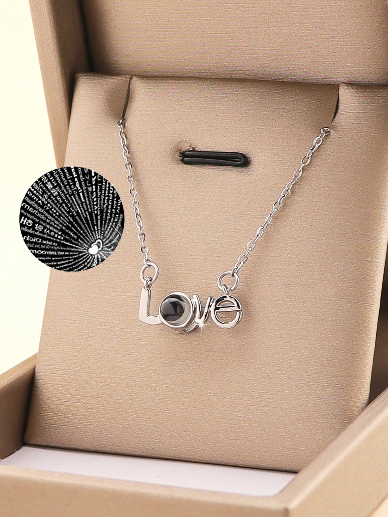 1Pc Projection Necklace I Love You 100 Languages Pendant Jewelry For Lover Girlfriend Couple Romantic Cute Accessories Mother Day Gift - Seen Mai