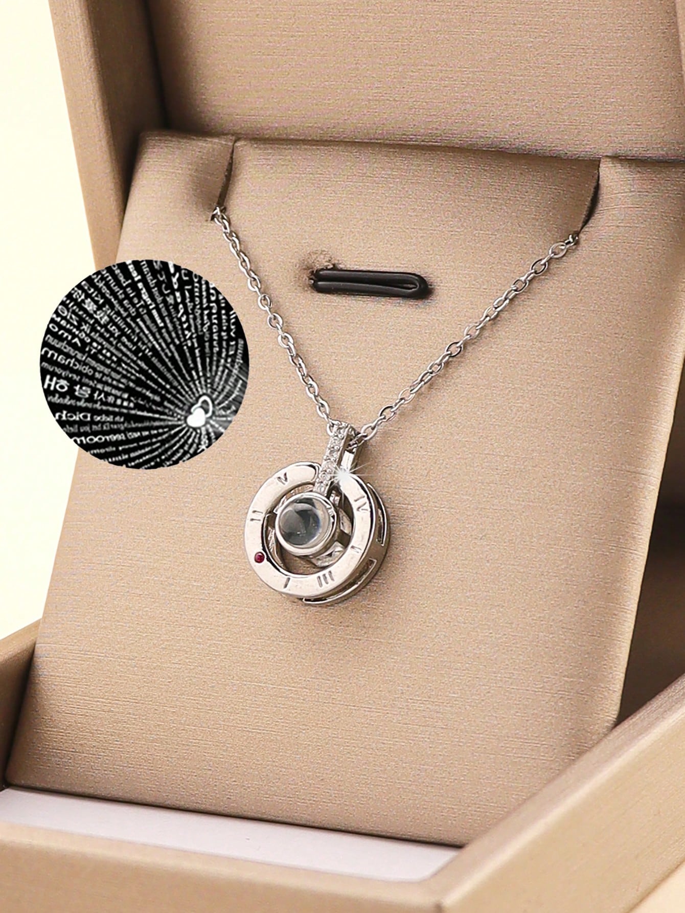 1Pc Projection Necklace I Love You 100 Languages Pendant Jewelry For Lover Girlfriend Couple Romantic Cute Accessories Mother Day Gift - Seen Mai