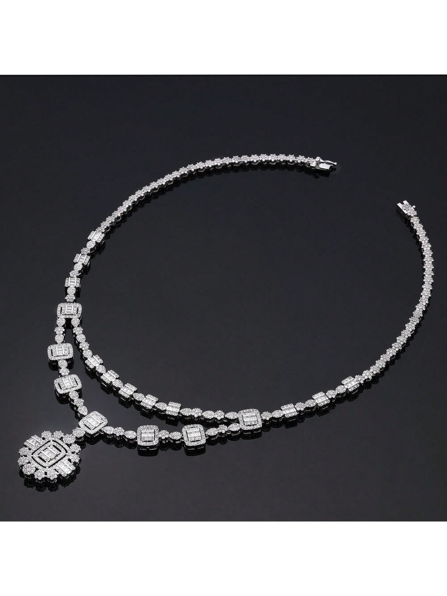 Luxury White Color 4 Pcs Set CZ Jewelry Sets For Women Wedding Necklace Earring Ring Bracelet Jewelry Accessories - Seen Mai