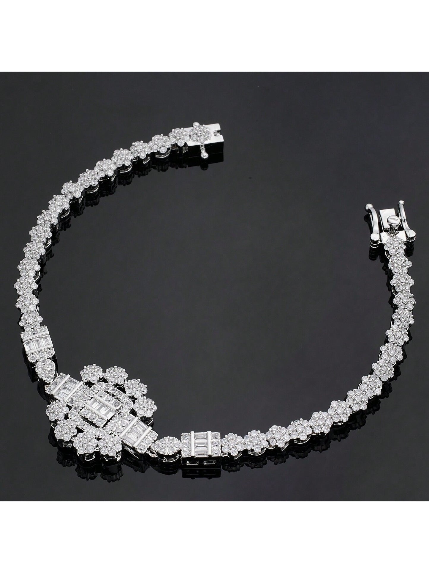 Luxury White Color 4 Pcs Set CZ Jewelry Sets For Women Wedding Necklace Earring Ring Bracelet Jewelry Accessories - Seen Mai