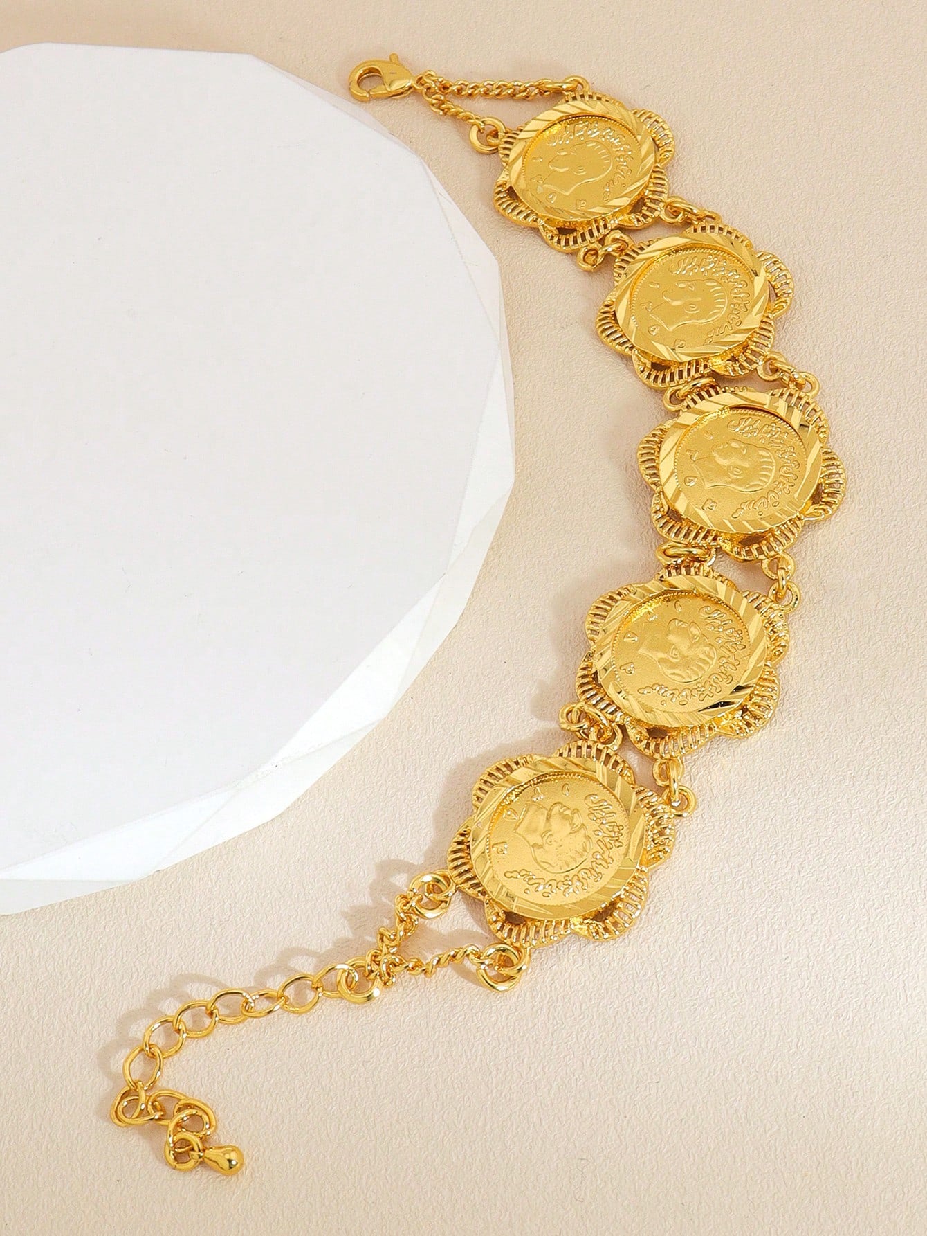 1pc Vintage Gold Coin Bracelet Bohemian Copper Jewelry Suitable For Women's Daily Holiday Dates Wear - Seen Mai