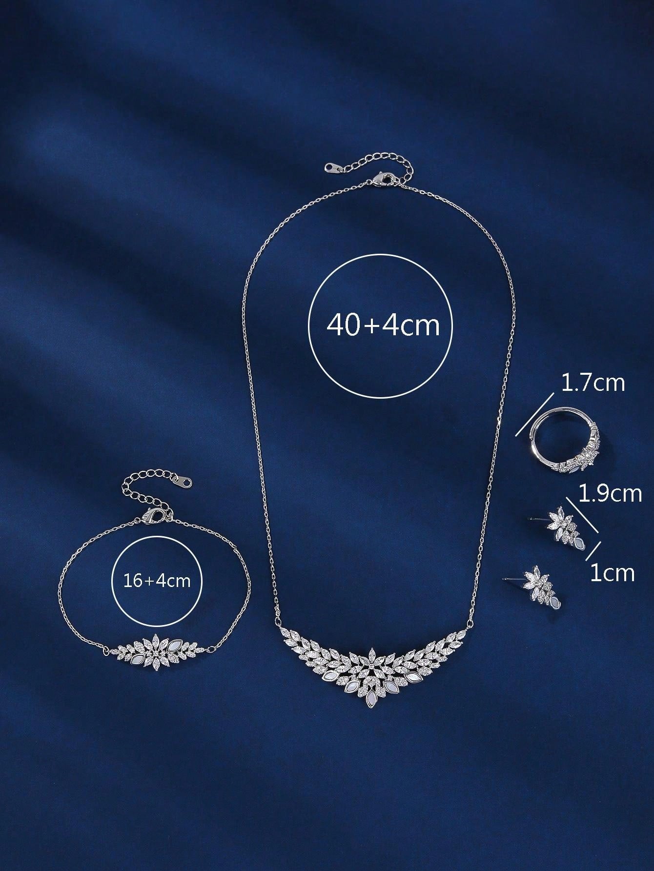 4pcs/Set Copper Material Style Fashionable Charm Multi- Jewelry Set Suitable For Women's Festival Wear