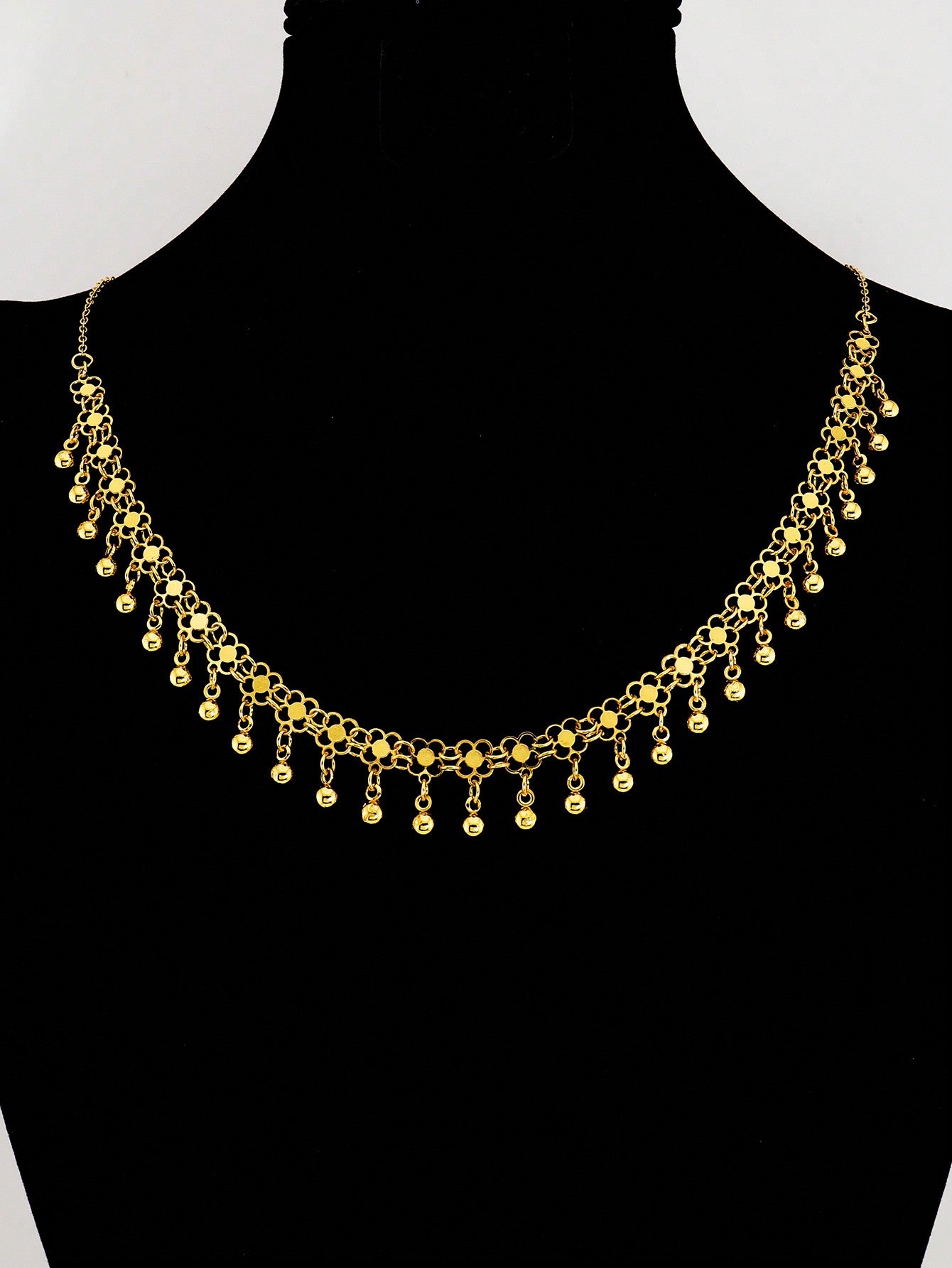 1pc Fashion Small Gold Ball Fringe Pendant Copper Jewelry Necklace Suitable For Girls And Women Daily Wear