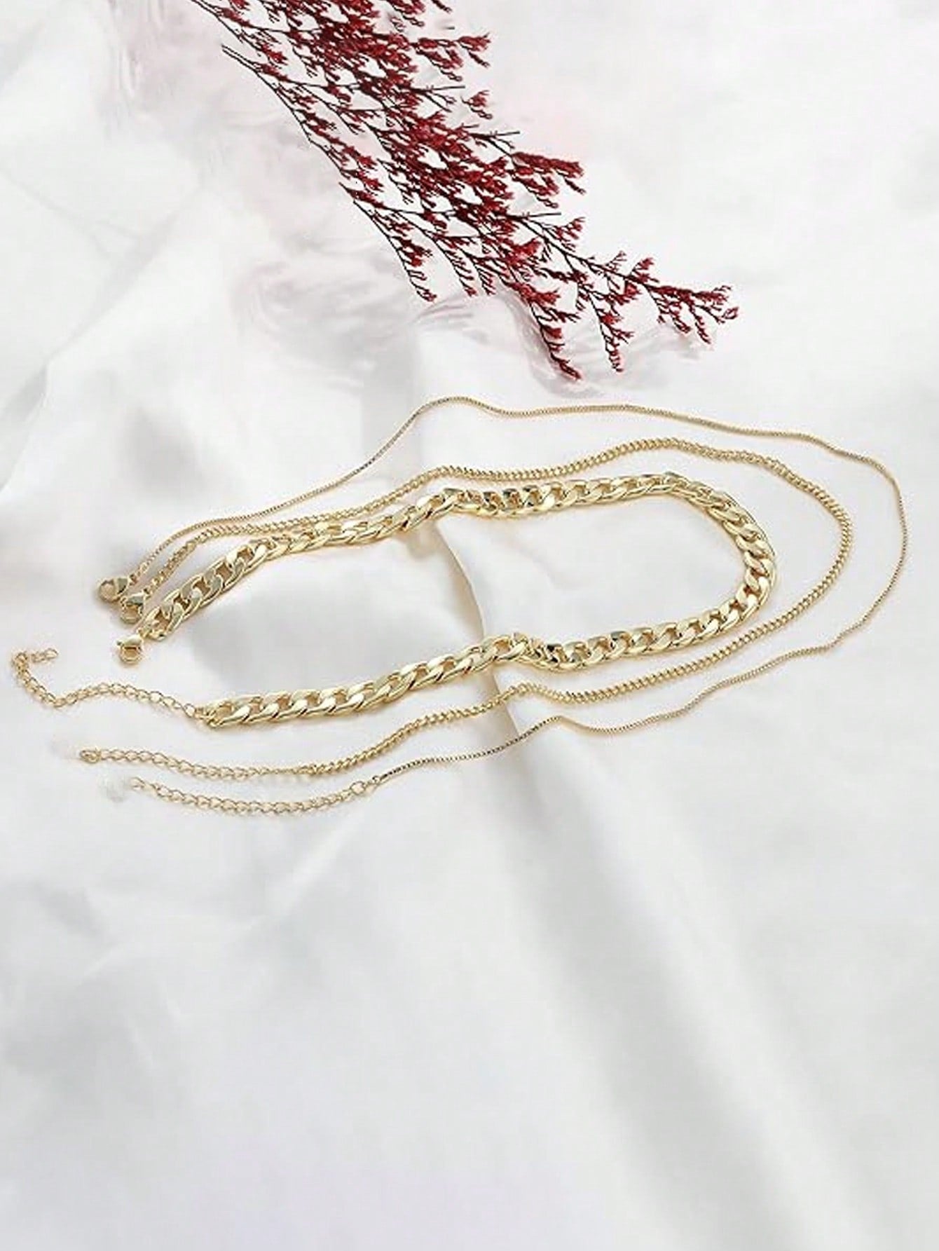 SEENMAI 3pcs Trendy Minimalist Multi-Layer Chain Necklace