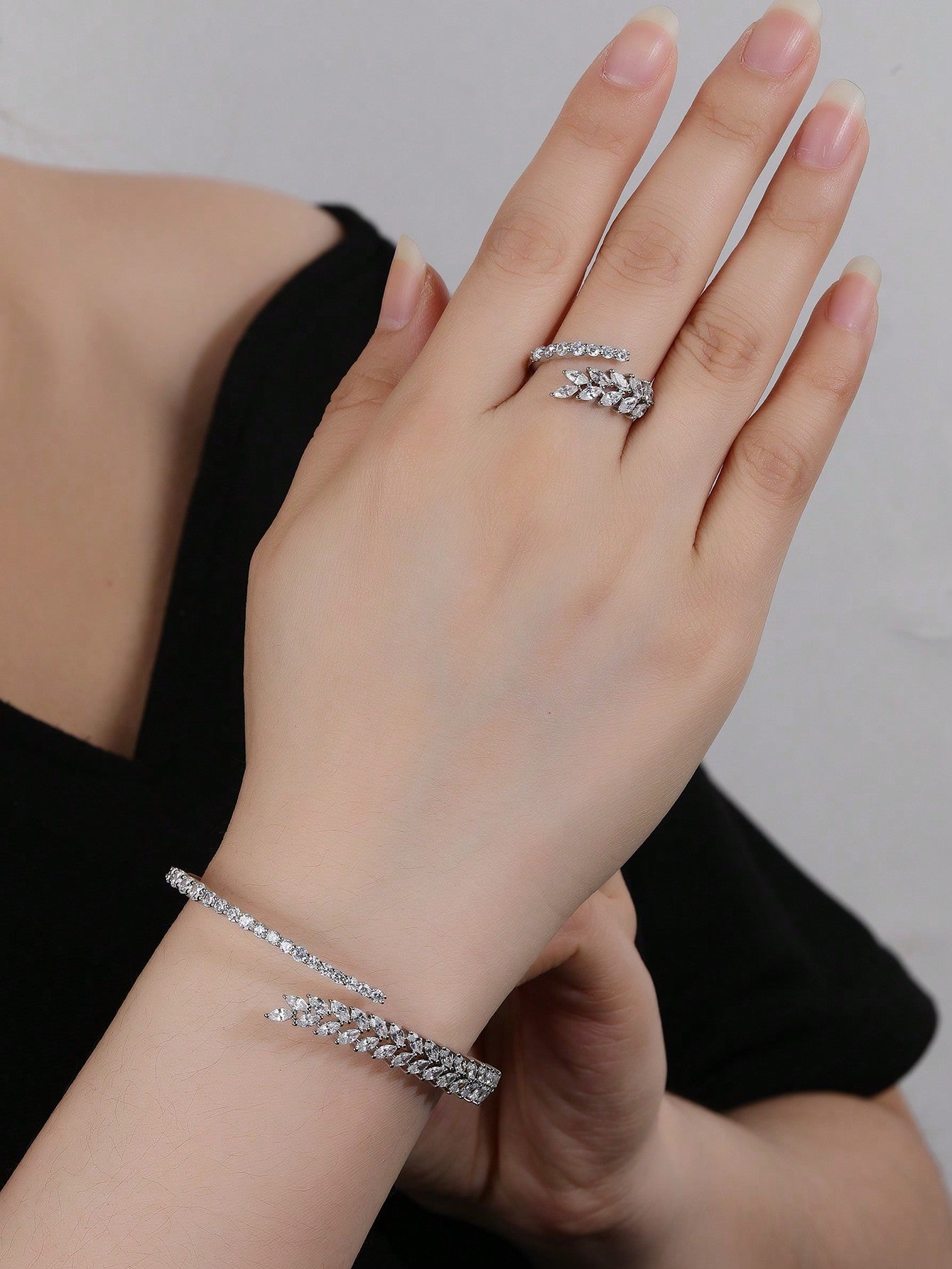 Bracelet And Ring Set With Style Charm