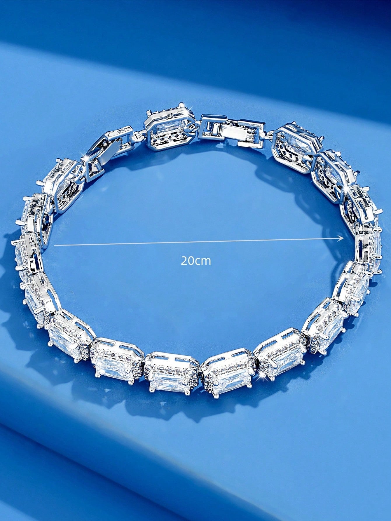 seen JEWELRY 1pc Artificial Cubic Zirconia White Gold Plated Luxurious Bracelet For Women - Seen Mai