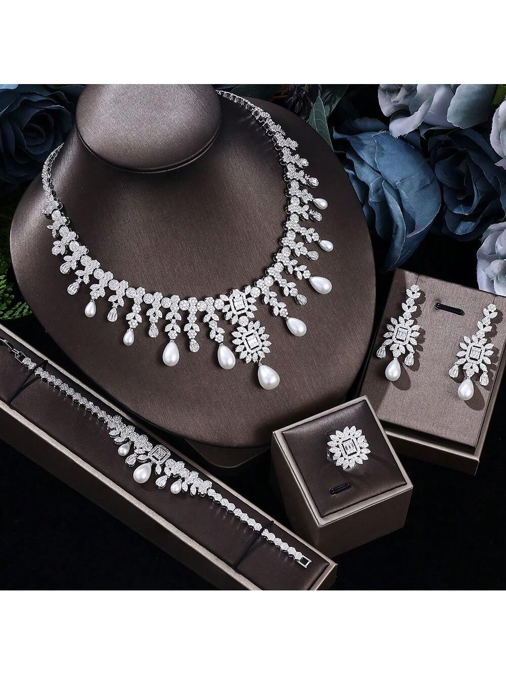 Copper Bridal Women Jewelry 4 Pieces For Dubai Wedding Party - Seen Mai