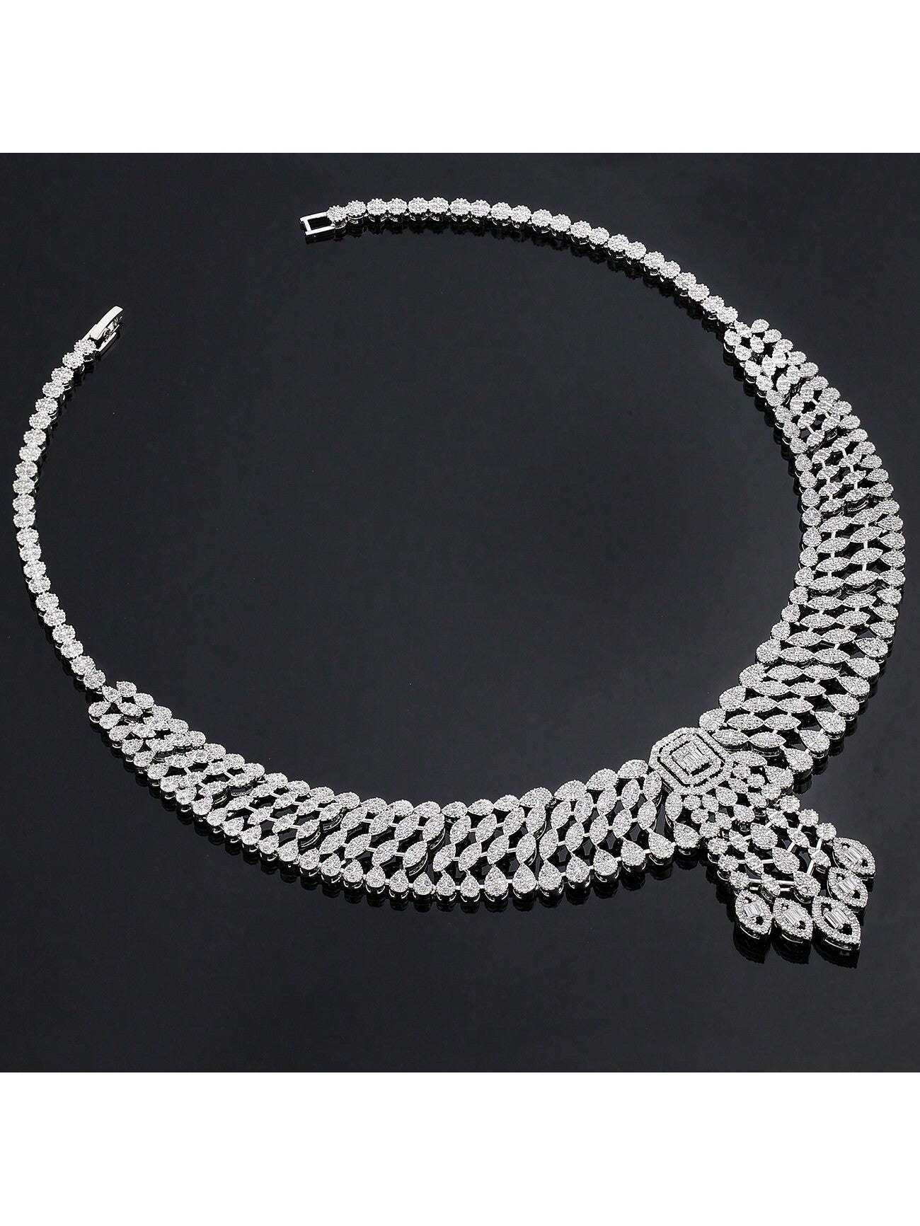 Luxury Cubic Zirconia Necklace Earring Set  Bridal Jewelry Set For Women Fashion Wedding Jewelry Sets - Seen Mai