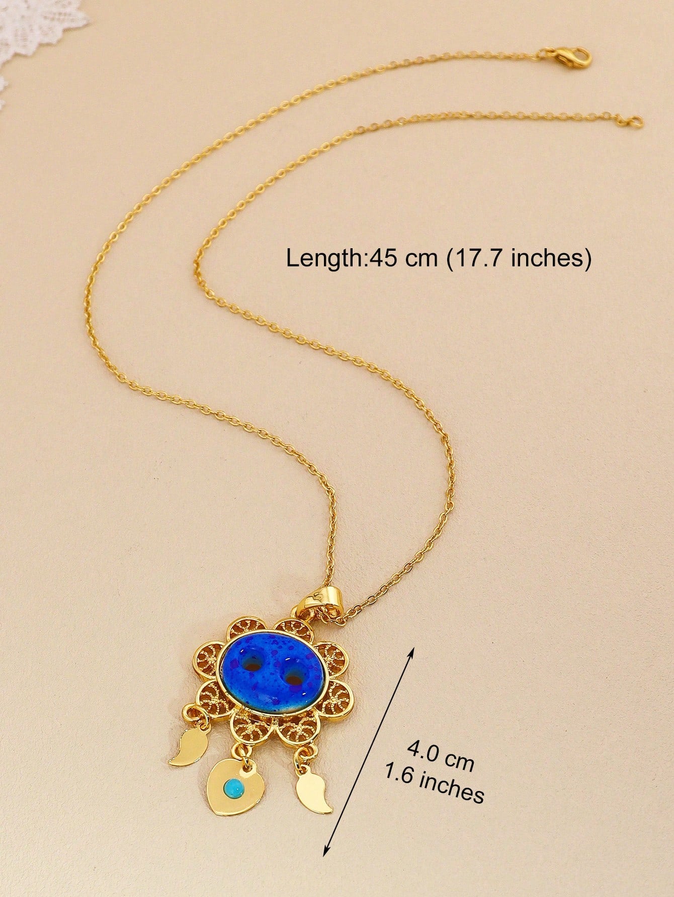 1pc Lovely Blue Pig Nose Jewelry Pendant Heart Fringe Necklace Suitable For Girls And Women Daily Wear Holiday Gifts - Seen Mai