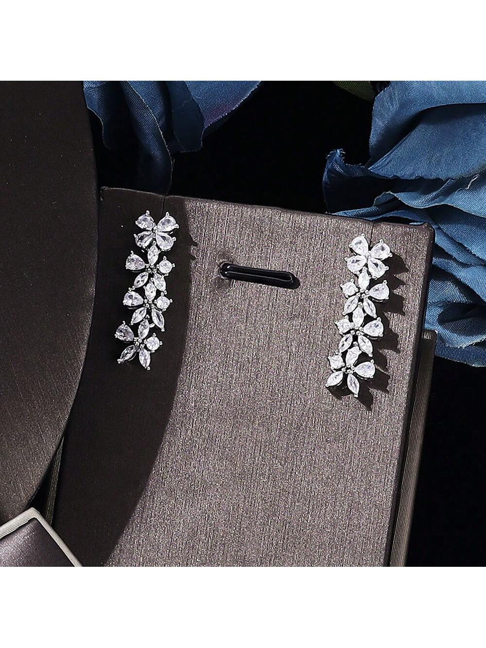 2024 New Product Exquisite Wedding Party Jewelry Cubic  Necklace Earrings Bracelets And Rings Bridal Jewelry Set - Seen Mai