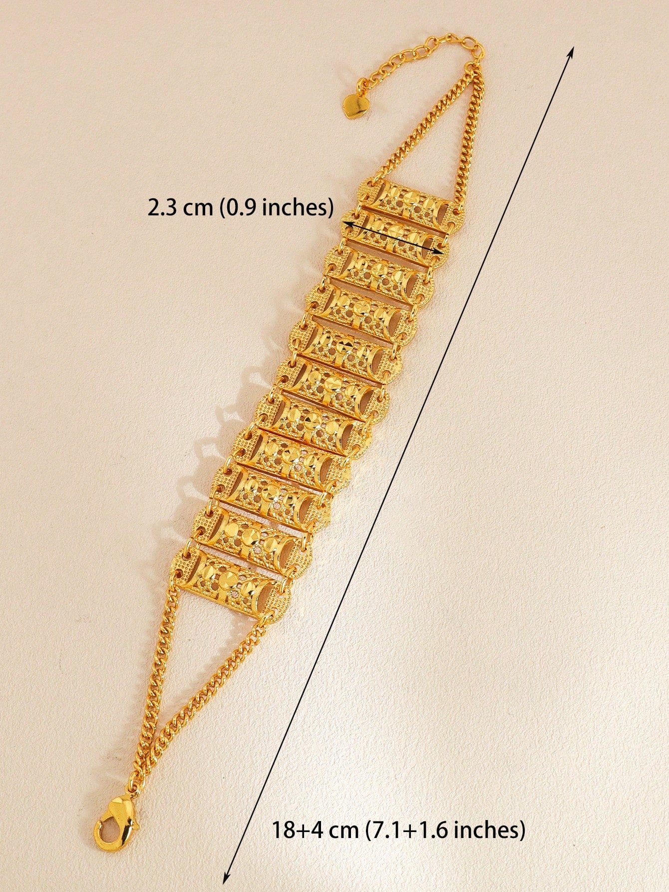 1pc Fashionable Gold Hollow Bracelet Copper Jewelry Suitable For Women Daily Festival Wear - Seen Mai