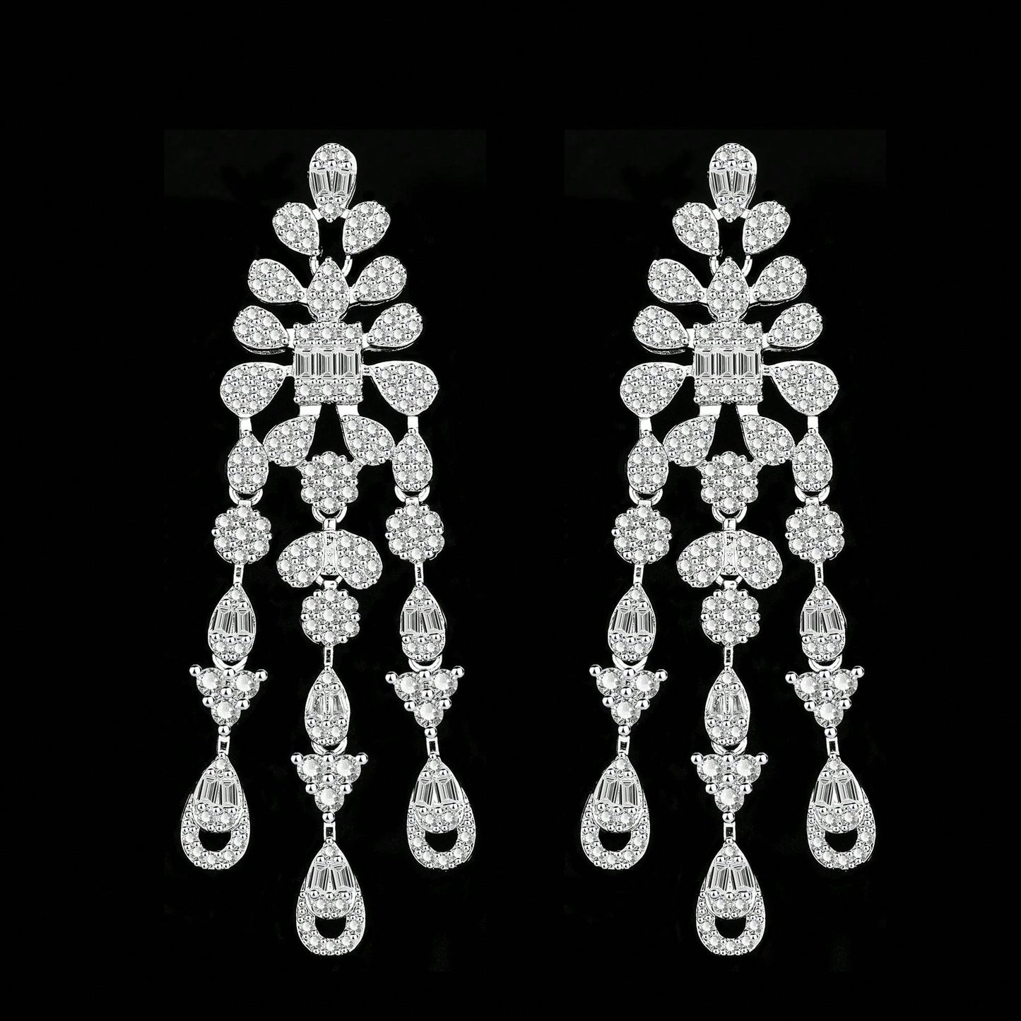 Luxury Big  Bridal Jewelry Set For Women Dubai Wedding Drop Earrings Necklace 4 Pcs Party Accessories - Seen Mai