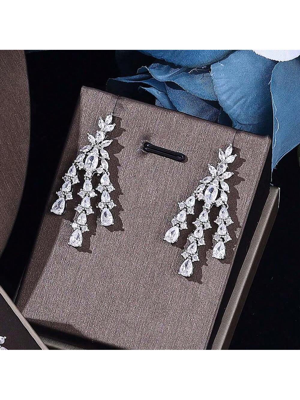 Luxury 4PCS Bridal Jewelry Sets Full Big Statement For Women Wedding Cubic Cubic Zirconia CZ African Dubai Wedding Dresses Accessories - Seen Mai