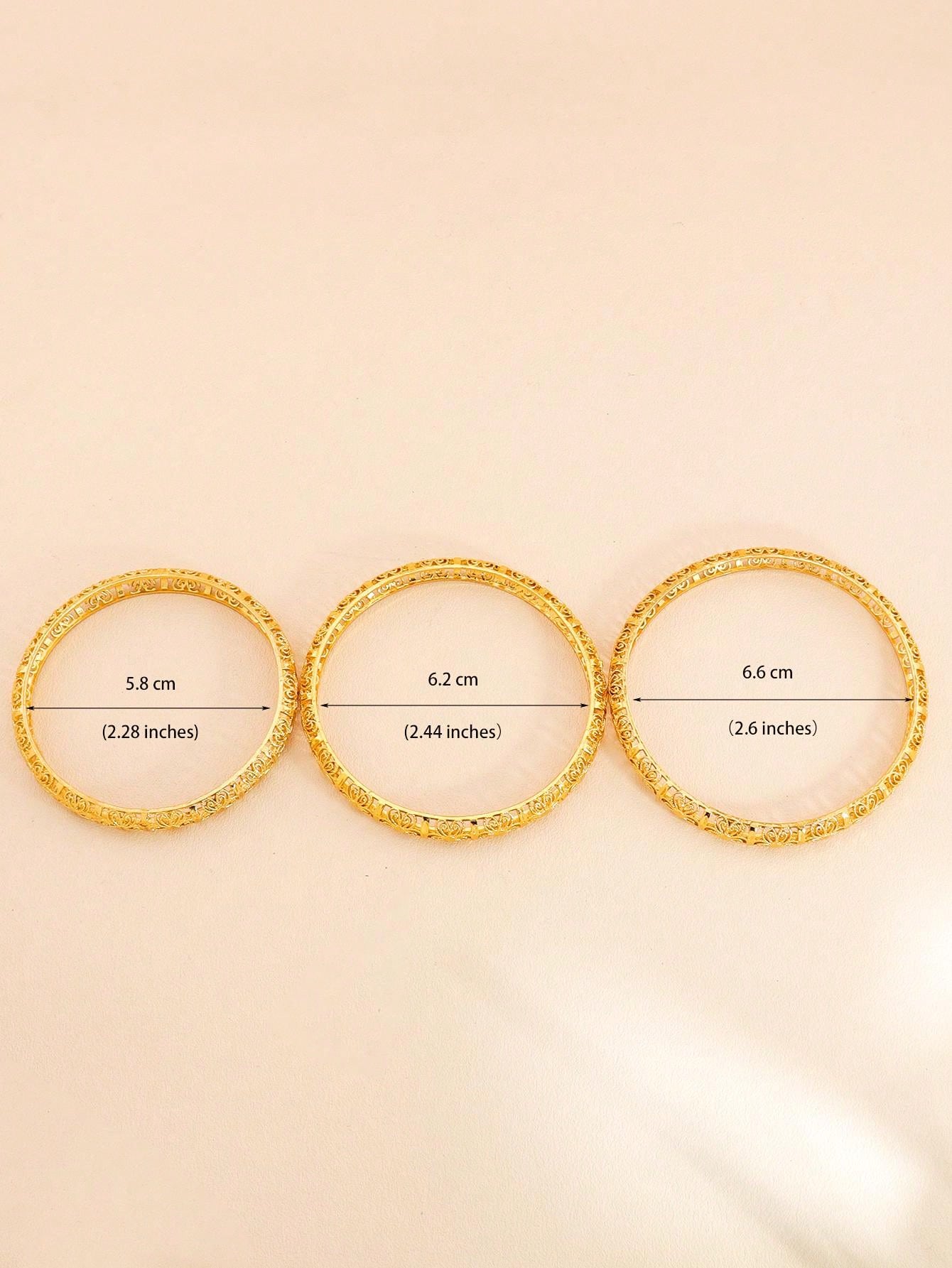 4pcs Gorgeous Gold Bangle Fashion Butterfiy Hollow Design Suitable For Women's Daily Party Wedding Wear - Seen Mai