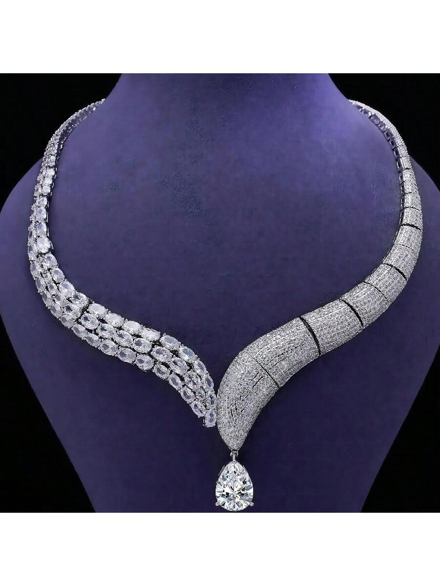 High end luxury Dark Green CZ  gold plated snake Earring Necklace Set Saudi Arabia female Bride Wedding Jewelry Set - Seen Mai