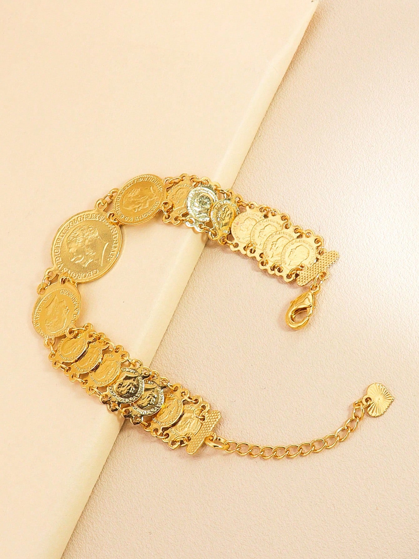 1pc Vintage Gold Coin Bracelet Bohemian Copper Jewelry Suitable For Women's Daily Holiday Dates Wear - Seen Mai