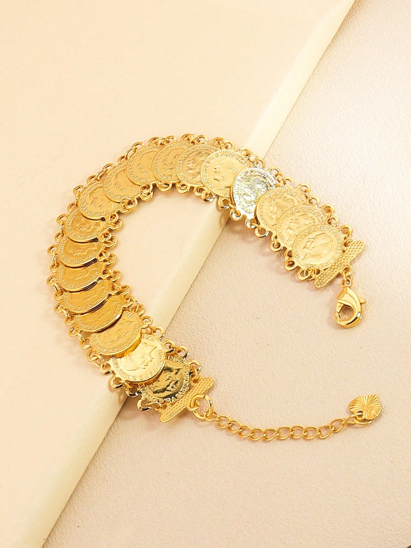 1pc Vintage Gold Coin Bracelet Bohemian Copper Jewelry Suitable For Women's Daily Holiday Dates Wear - Seen Mai