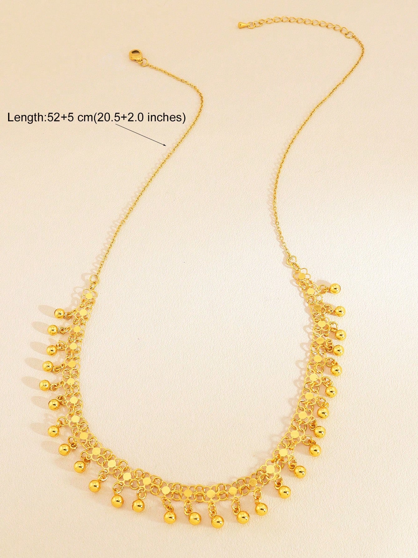 1pc Fashion Small Gold Ball Fringe Pendant Copper Jewelry Necklace Suitable For Girls And Women Daily Wear