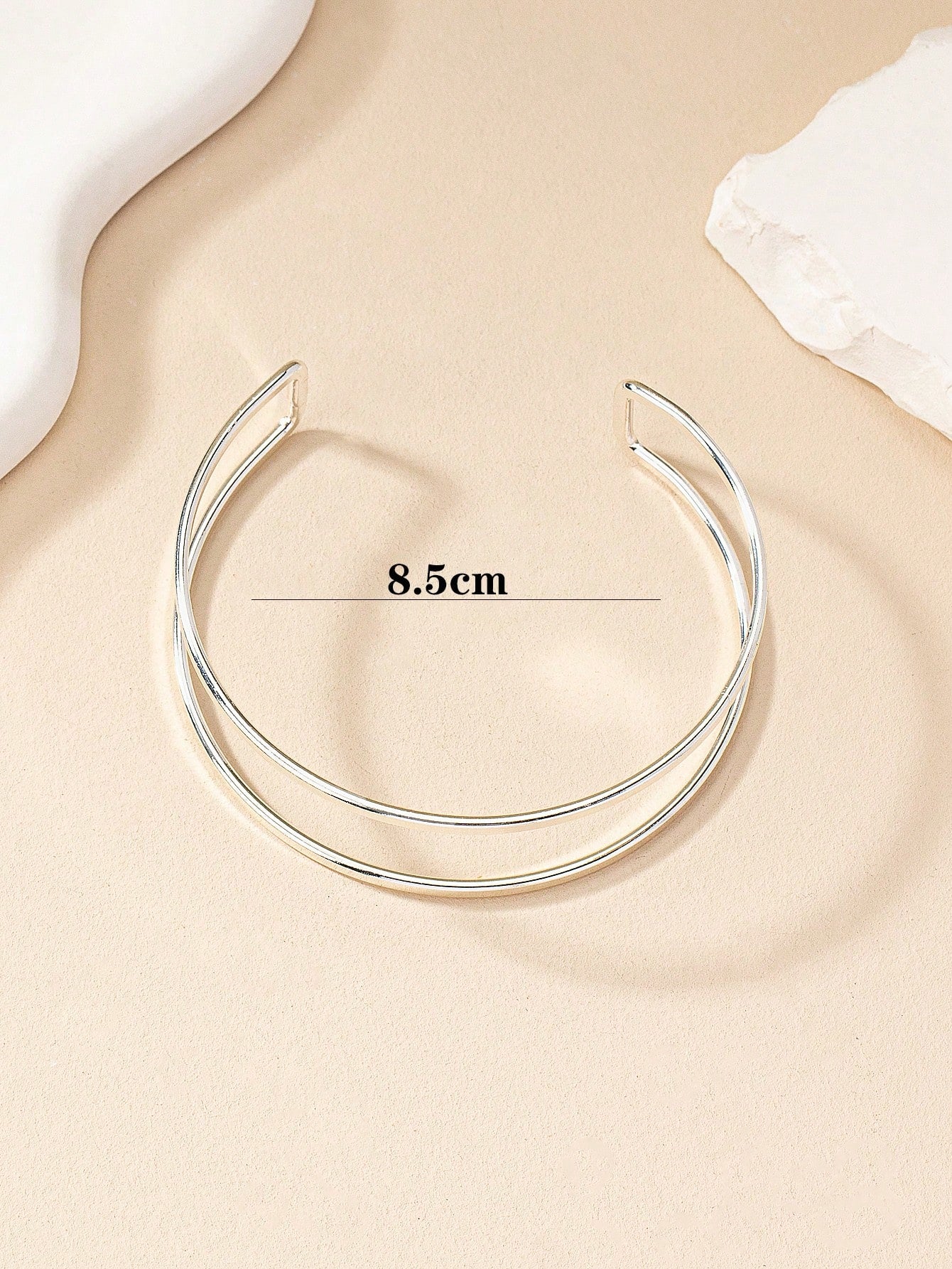 1pc Metal Geometric Hollow Line Open Ring - Seen Mai