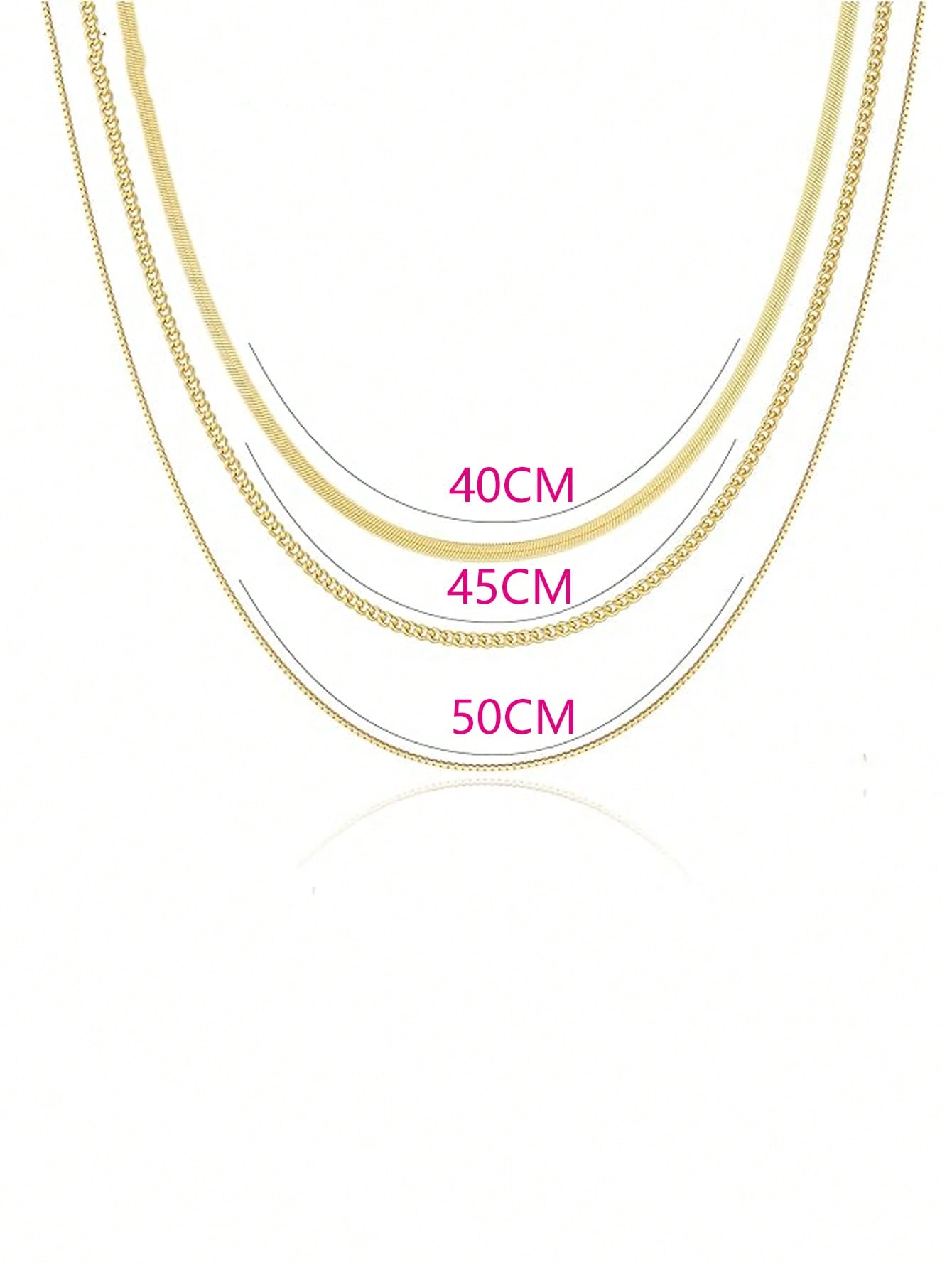 SEENMAI 3pcs Trendy Minimalist Multi-Layer Chain Necklace