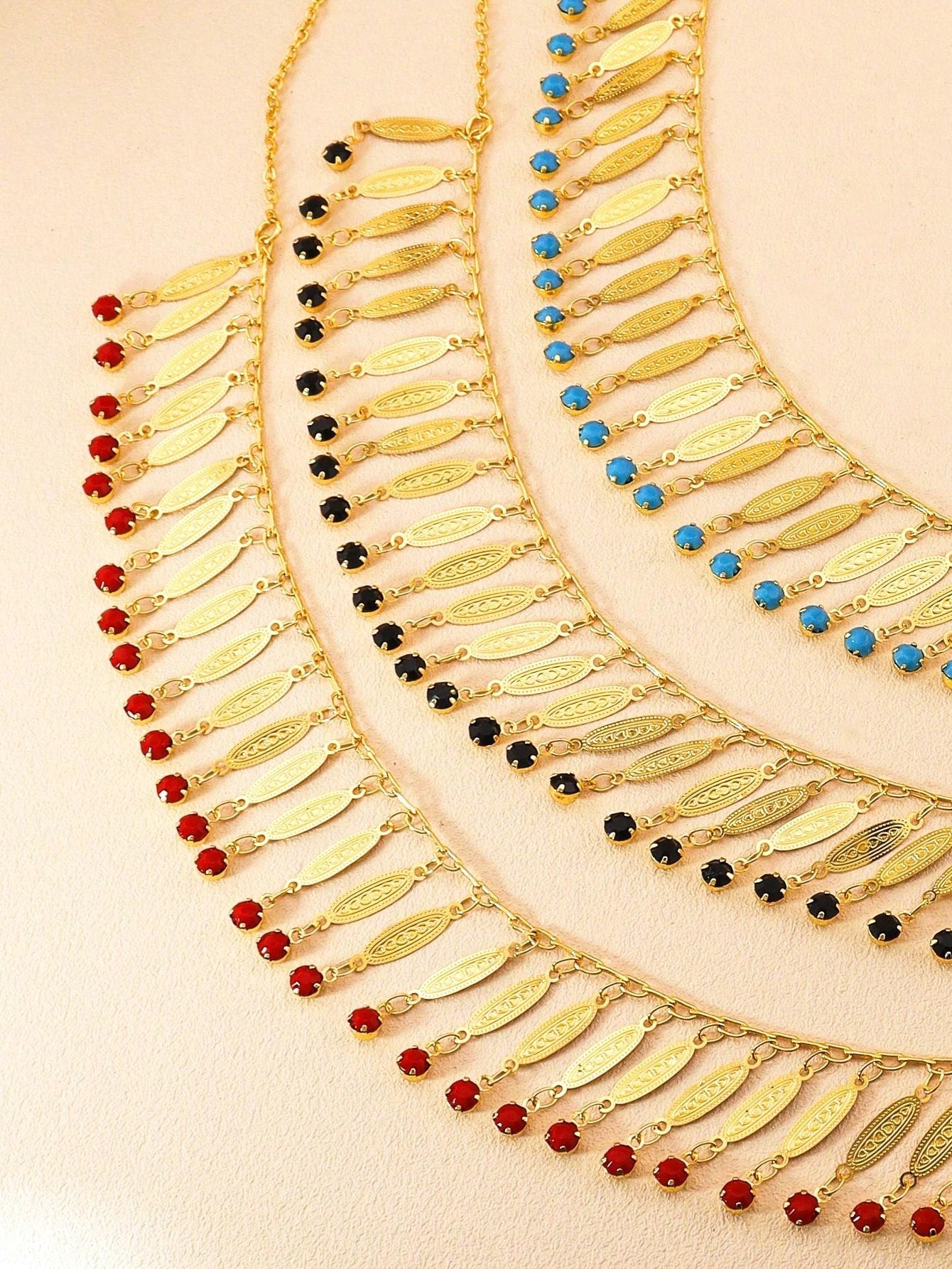 1pc Sweet Butterfly Fringe Necklace With Multicolor Gemstone Necklace Is Suitable For Women's Daily Wear - Seen Mai