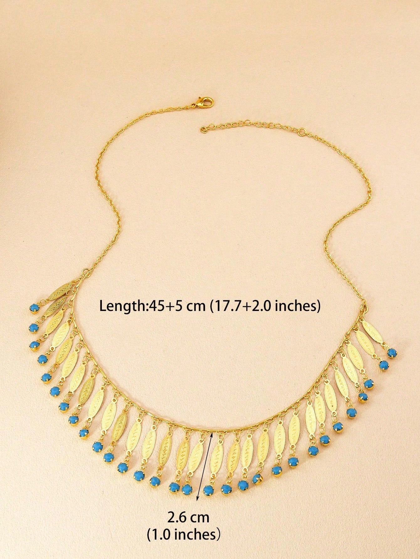 1pc Sweet Butterfly Fringe Necklace With Multicolor Gemstone Necklace Is Suitable For Women's Daily Wear - Seen Mai