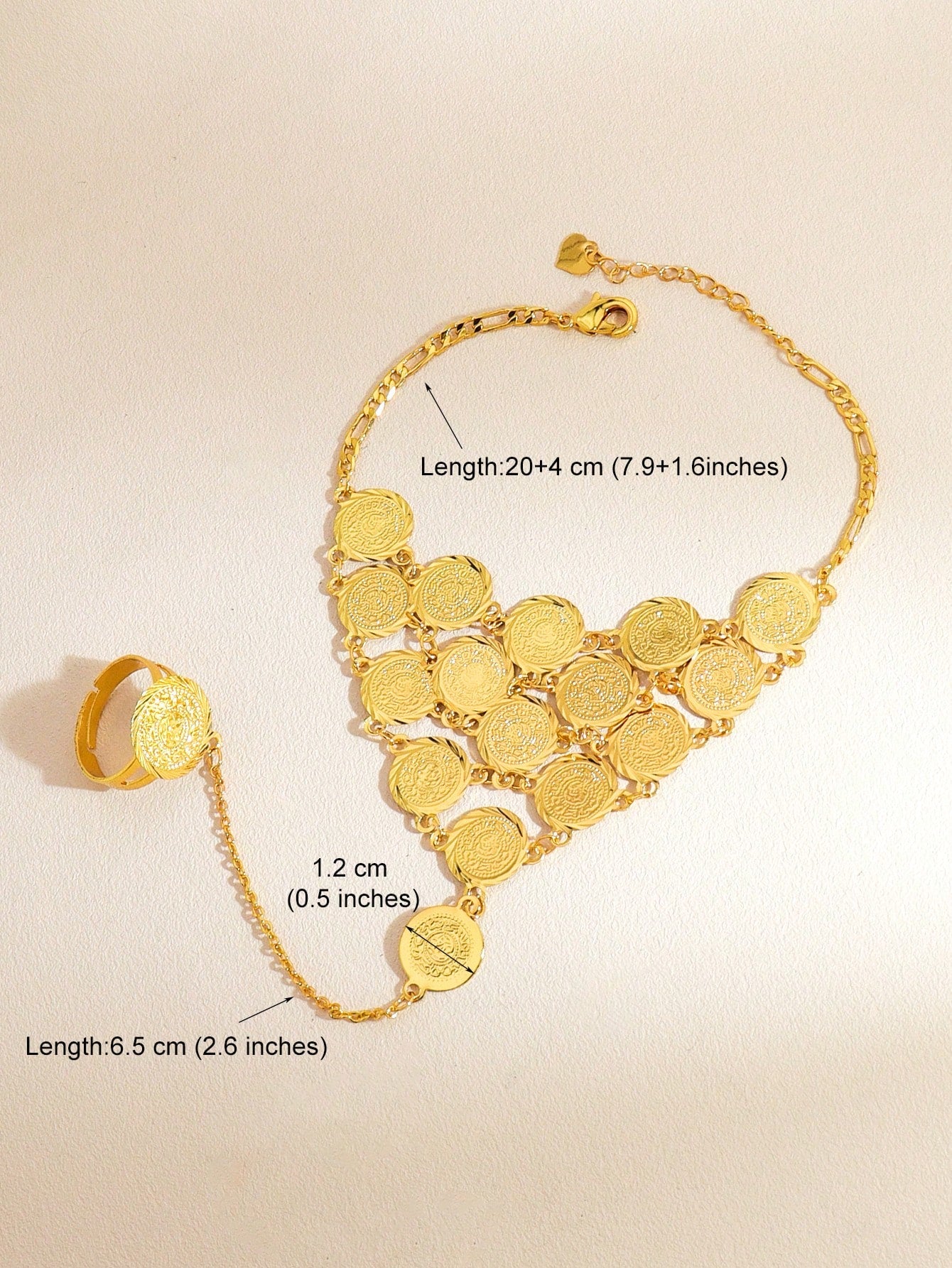 1pc Gold Multi-Layer Antique Coin Fringe Bracelet Bracelet Bracelet For Women To Wear Daily Party Gifts