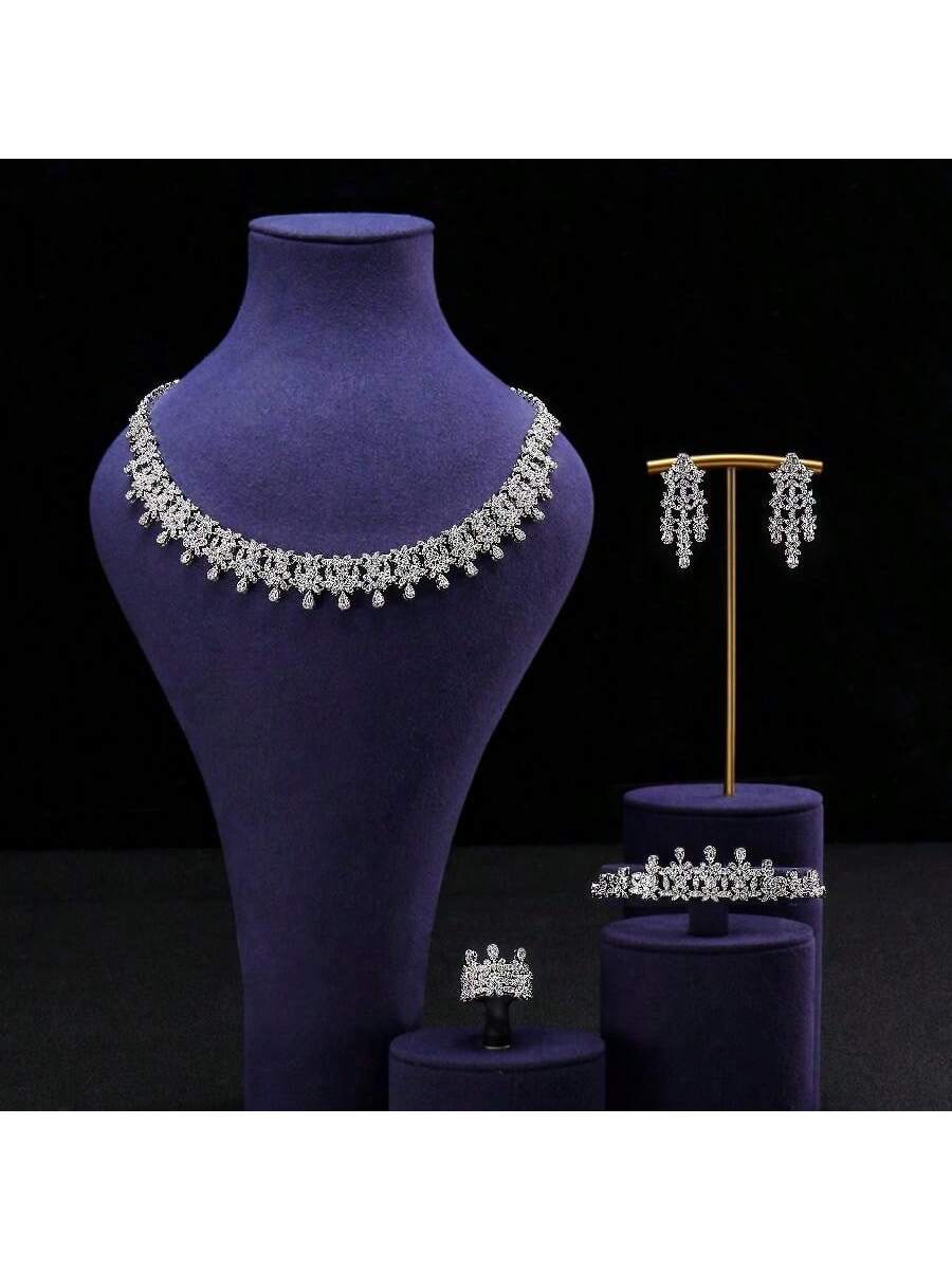 AAA Zirconia Wedding Luxury High Quality China Wholesale Bridal Accessories Jewelry Set - Seen Mai