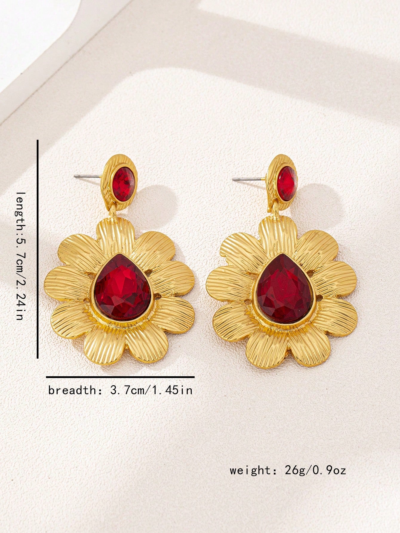 1pair Retro Medieval Palace Style Zinc Alloy Flower Shaped Dangle Earrings For Women - Seen Mai