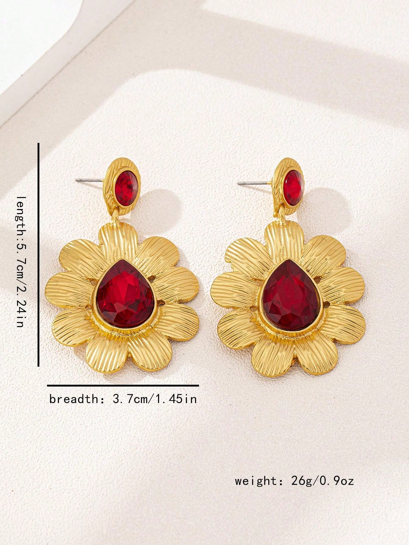 1pair Retro Medieval Palace Style Zinc Alloy Flower Shaped Dangle Earrings For Women - Seen Mai