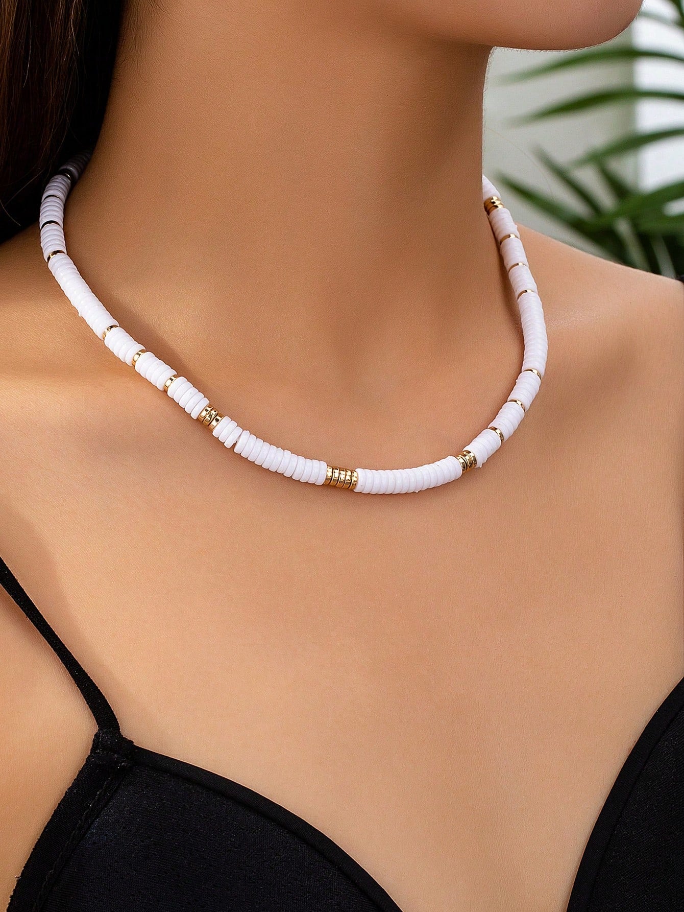 1pc Elegant Fashion Beaded Choker Necklace - Seen Mai