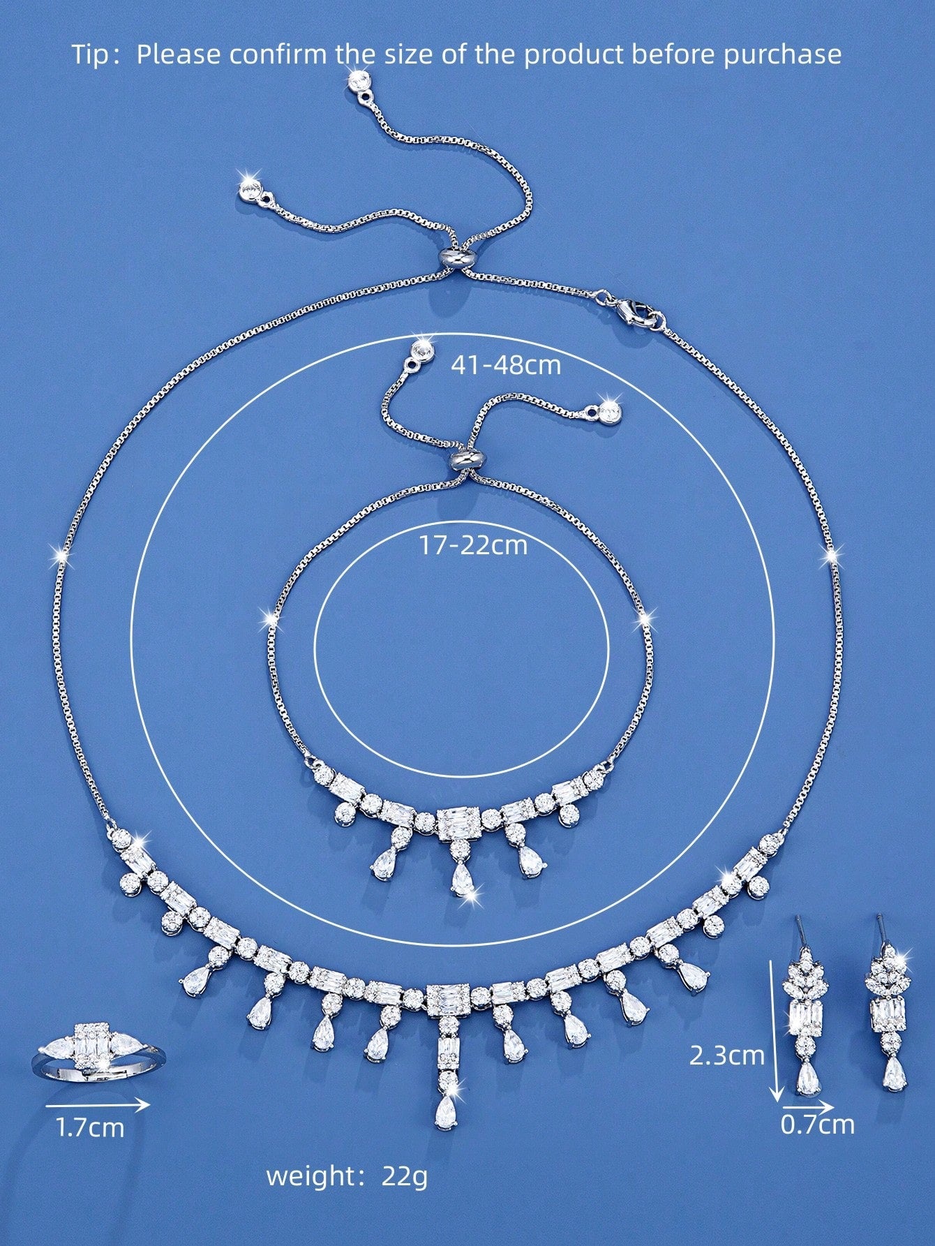 seen JEWELRY 5pcs Luxury Platinum Plated Zirconia Necklace - Seen Mai