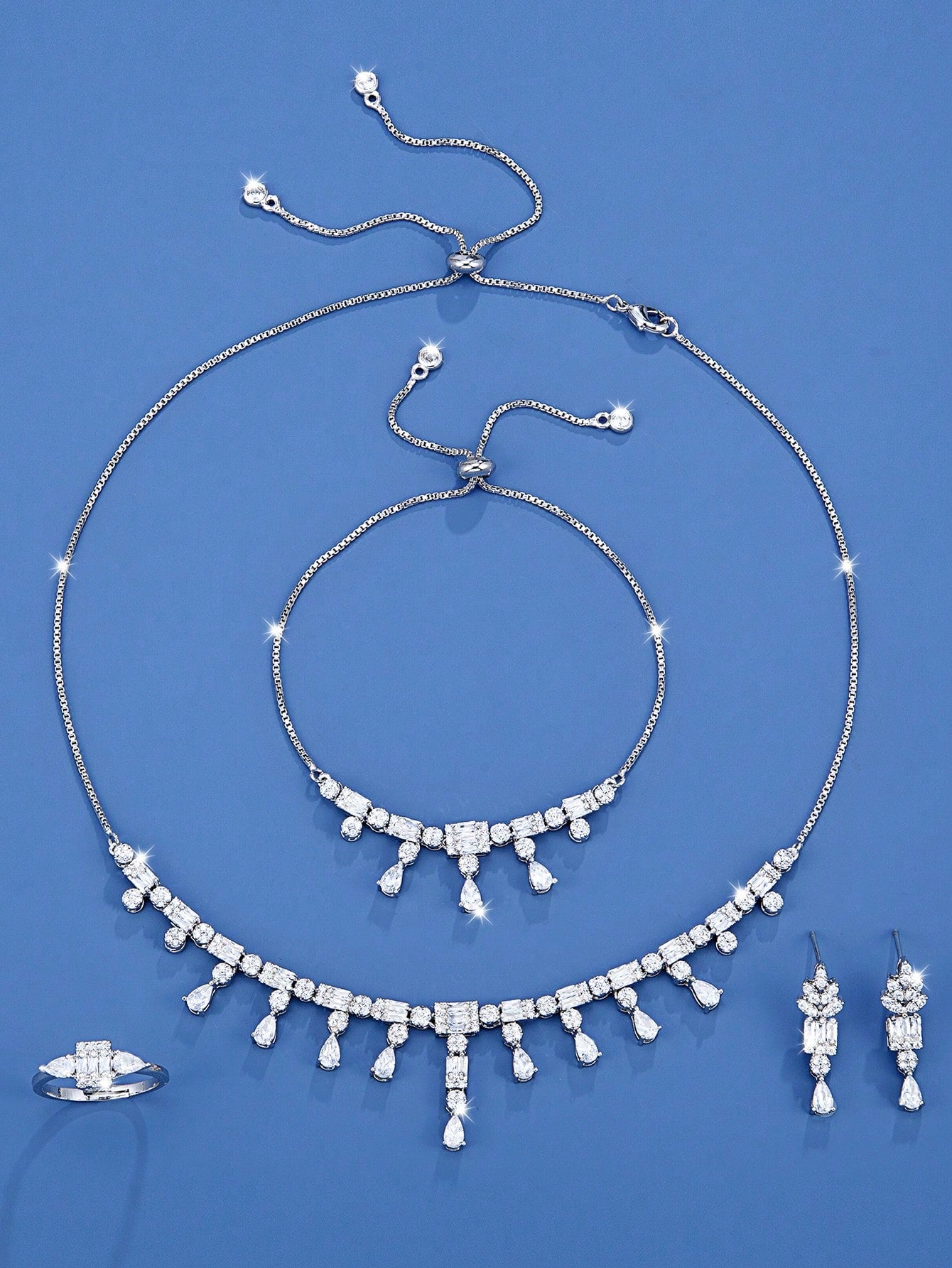 seen JEWELRY 5pcs Luxury Platinum Plated Zirconia Necklace - Seen Mai